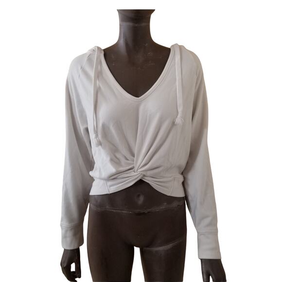 Fabletics Sydney Hoodie Sweatshirt Womens XS White Twist Front - Picture 11 of 11